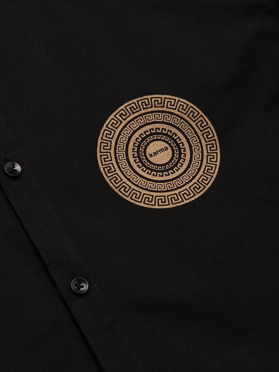 Indian Needle Men's Cotton Printed Formal Shirts - SF_807Black_S