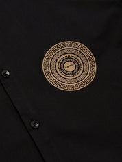 Indian Needle Men's Cotton Printed Formal Shirts - SF_807Black_S