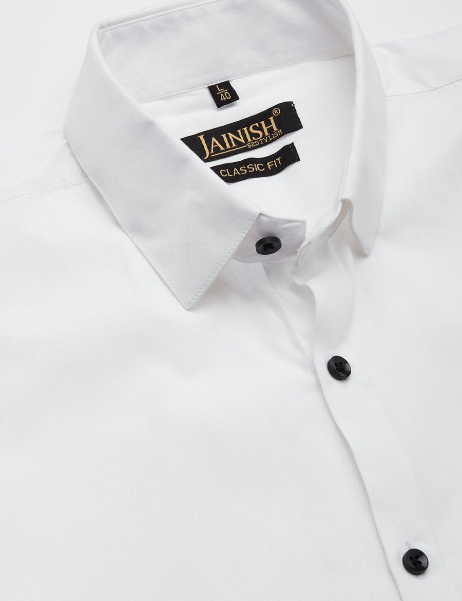 Indian Needle Men's Cotton Printed Formal Shirts - SF_806White_S