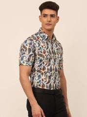 Indian Needle Men's Cotton Printed Formal Shirts - SF_828Multi_S