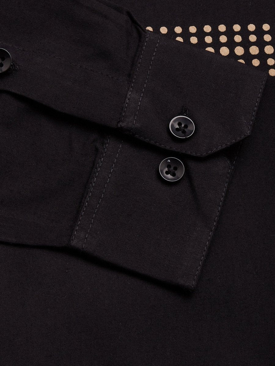 Indian Needle Men's Cotton Printed Formal Shirts - SF_805Black_S