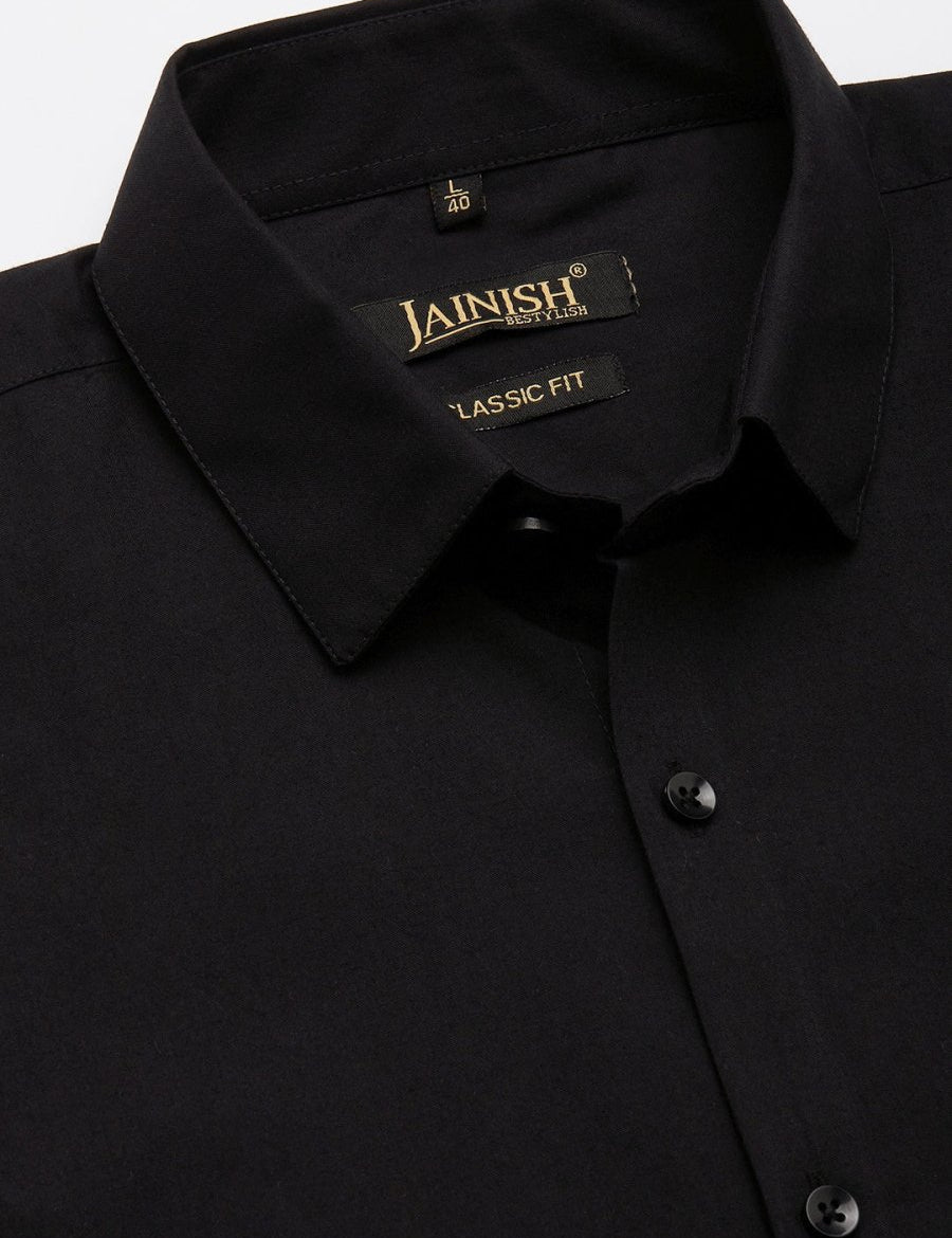 Indian Needle Men's Cotton Printed Formal Shirts - SF_806Black_S