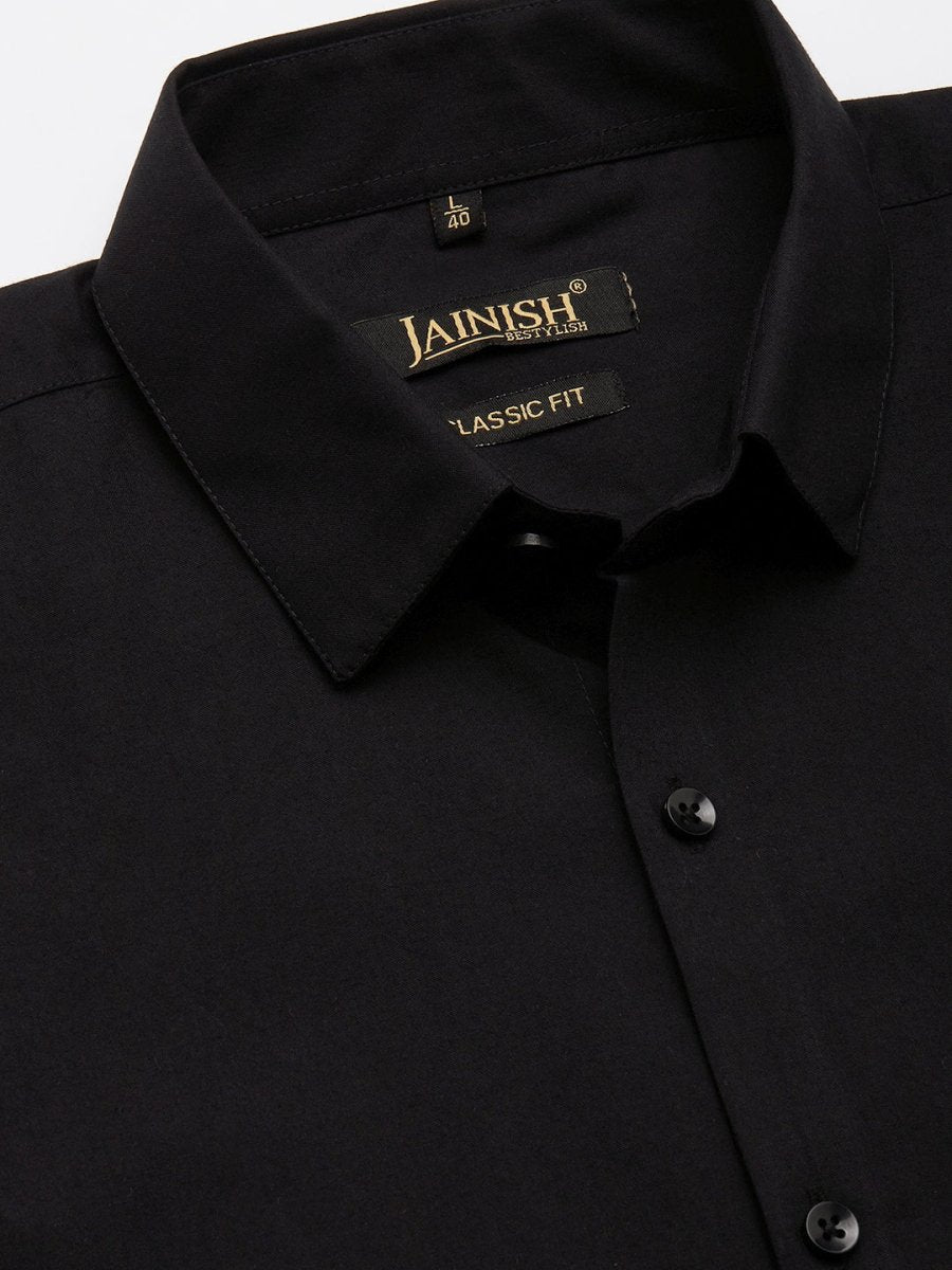 Indian Needle Men's Cotton Printed Formal Shirts - SF_806Black_S