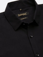 Indian Needle Men's Cotton Printed Formal Shirts - SF_806Black_S