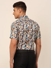 Indian Needle Men's Cotton Printed Formal Shirts - SF_828Multi_S