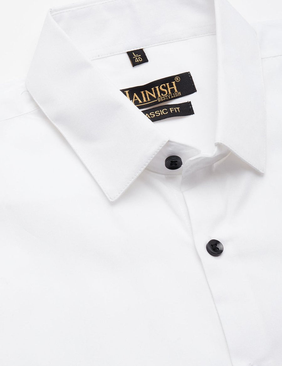 Indian Needle Men's Cotton Printed Formal Shirts - SF_807White_S