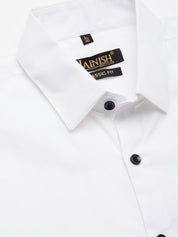 Indian Needle Men's Cotton Printed Formal Shirts - SF_807White_S