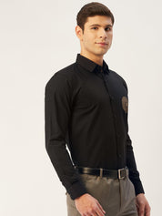 Indian Needle Men's Cotton Printed Formal Shirts - SF_807Black_S