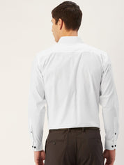 Indian Needle Men's Cotton Printed Formal Shirts - SF_807White_S