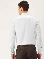 Indian Needle Men's Cotton Printed Formal Shirts - SF_805White_S