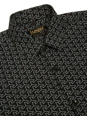 Indian Needle Men's Cotton Printed Formal Shirts - SF_821Black_S