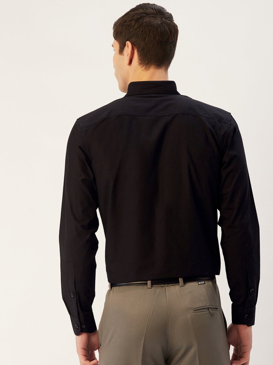 Indian Needle Men's Cotton Printed Formal Shirts - SF_805Black_S