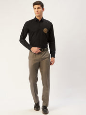 Indian Needle Men's Cotton Printed Formal Shirts - SF_807Black_S