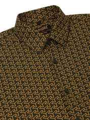 Indian Needle Men's Cotton Printed Formal Shirts - SF_821Olive_S
