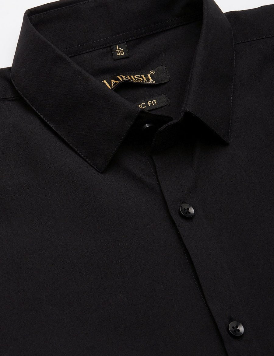 Indian Needle Men's Cotton Printed Formal Shirts - SF_807Black_S