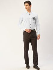 Indian Needle Men's Cotton Printed Formal Shirts - SF_806White_S