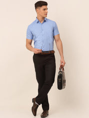 Indian Needle Men's Cotton Printed Formal Shirts - SF_823Light-Blue_S