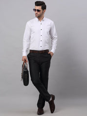 Indian Needle Men's Cotton Solid Button Down Formal Shirts - SF_734White_S
