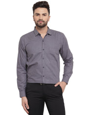 Indian Needle Men's Cotton Solid Charcoal Grey Formal Shirt's - SF_361Charcoal_S