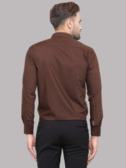 Indian Needle Men's Cotton Solid Coffee Formal Shirt's - SF_361Coffee_S