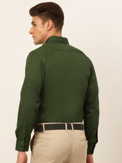 Indian Needle Men's Cotton Solid Formal Shirt's - SF_835Olive_S