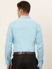 Indian Needle Men's Cotton Solid Formal Shirt's - SF_835Sky_S