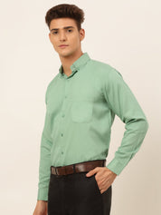 Indian Needle Men's Cotton Solid Formal Shirt's - SF_835Pista_S