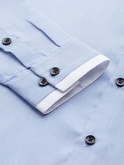 Indian Needle Men's Cotton Solid Formal Shirts - SF_796Blue_S