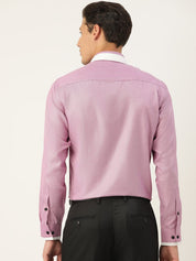 Indian Needle Men's Cotton Solid Formal Shirts - SF_796Purple_S