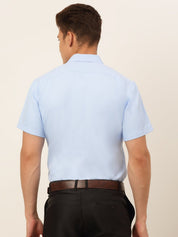 Indian Needle Men's Cotton Solid Formal Shirt's - SF_833Firozi_S