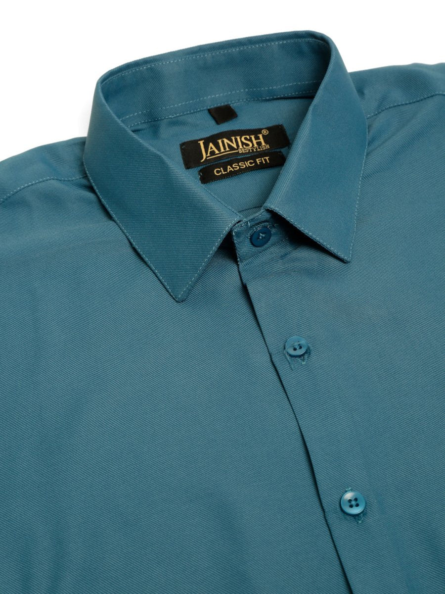 Indian Needle Men's Cotton Solid Formal Shirt's - SF_833Teal_S