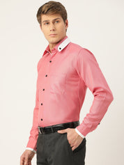 Indian Needle Men's Cotton Solid Formal Shirts - SF_796Red_S