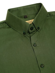 Indian Needle Men's Cotton Solid Formal Shirt's - SF_835Olive_S