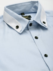 Indian Needle Men's Cotton Solid Formal Shirts - SF_796Sky_S
