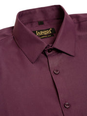 Indian Needle Men's Cotton Solid Formal Shirt's - SF_833Wine_S