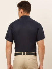 Indian Needle Men's Cotton Solid Formal Shirt's - SF_833Navy_S