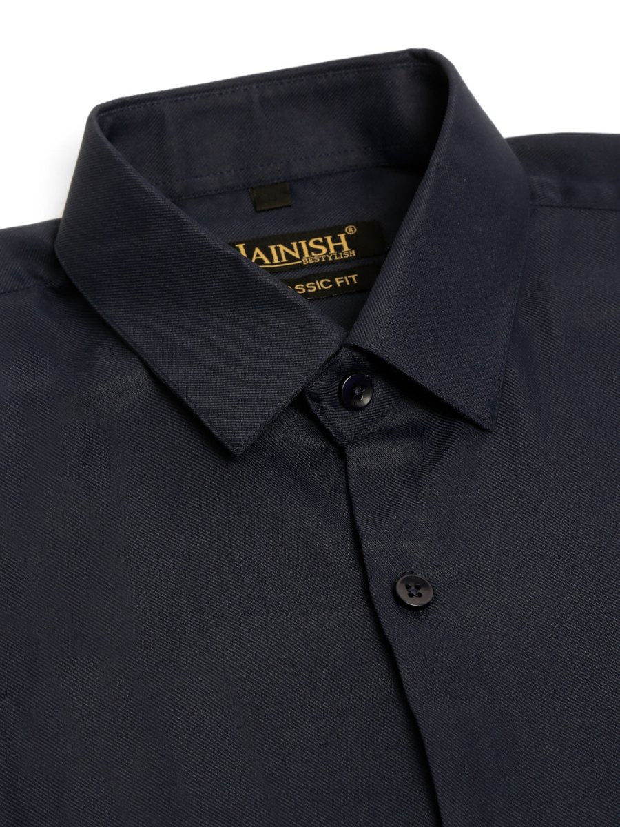 Indian Needle Men's Cotton Solid Formal Shirt's - SF_833Navy_S