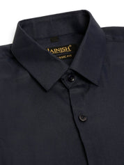 Indian Needle Men's Cotton Solid Formal Shirt's - SF_833Navy_S