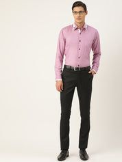 Indian Needle Men's Cotton Solid Formal Shirts - SF_796Purple_S