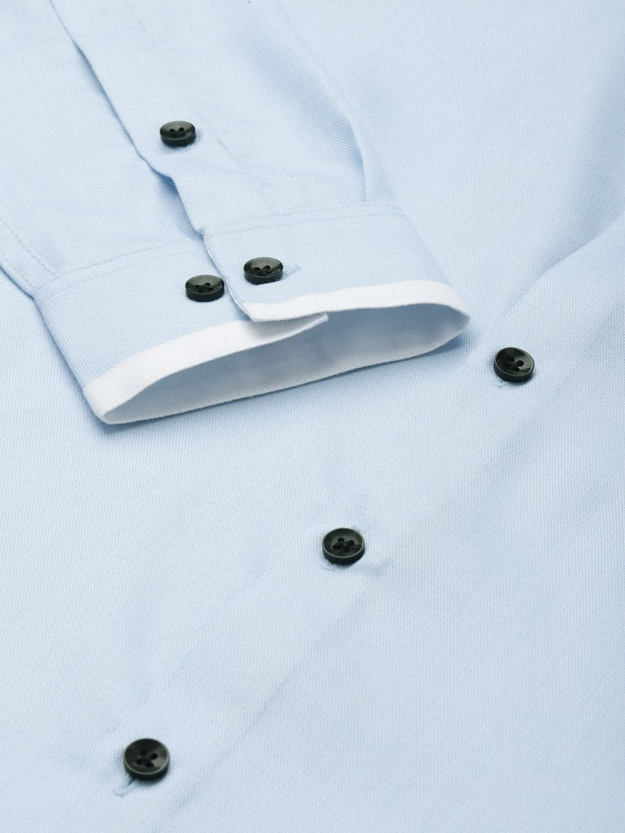 Indian Needle Men's Cotton Solid Formal Shirts - SF_796Sky_S