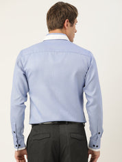 Indian Needle Men's Cotton Solid Formal Shirts - SF_796Blue_S