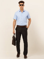 Indian Needle Men's Cotton Solid Formal Shirt's - SF_833Firozi_S