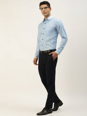Indian Needle Men's Cotton Solid Formal Shirts - SF_796Sky_S