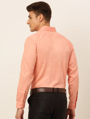 Indian Needle Men's Cotton Solid Formal Shirt's - SF_835Peach_S