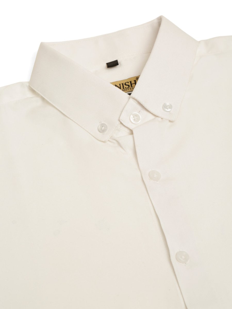 Indian Needle Men's Cotton Solid Formal Shirt's - SF_835White_S