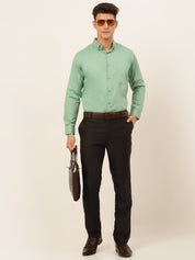 Indian Needle Men's Cotton Solid Formal Shirt's - SF_835Pista_S