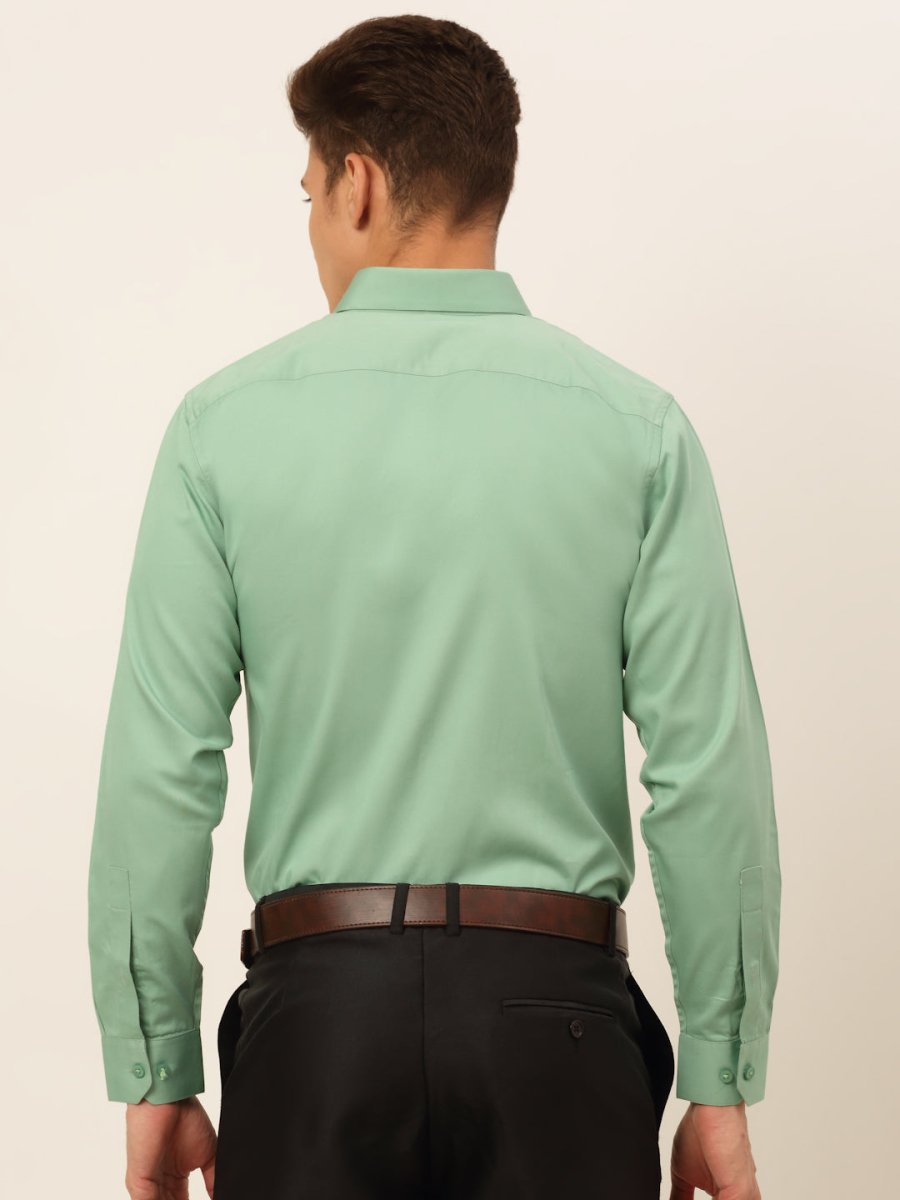 Indian Needle Men's Cotton Solid Formal Shirt's - SF_835Pista_S