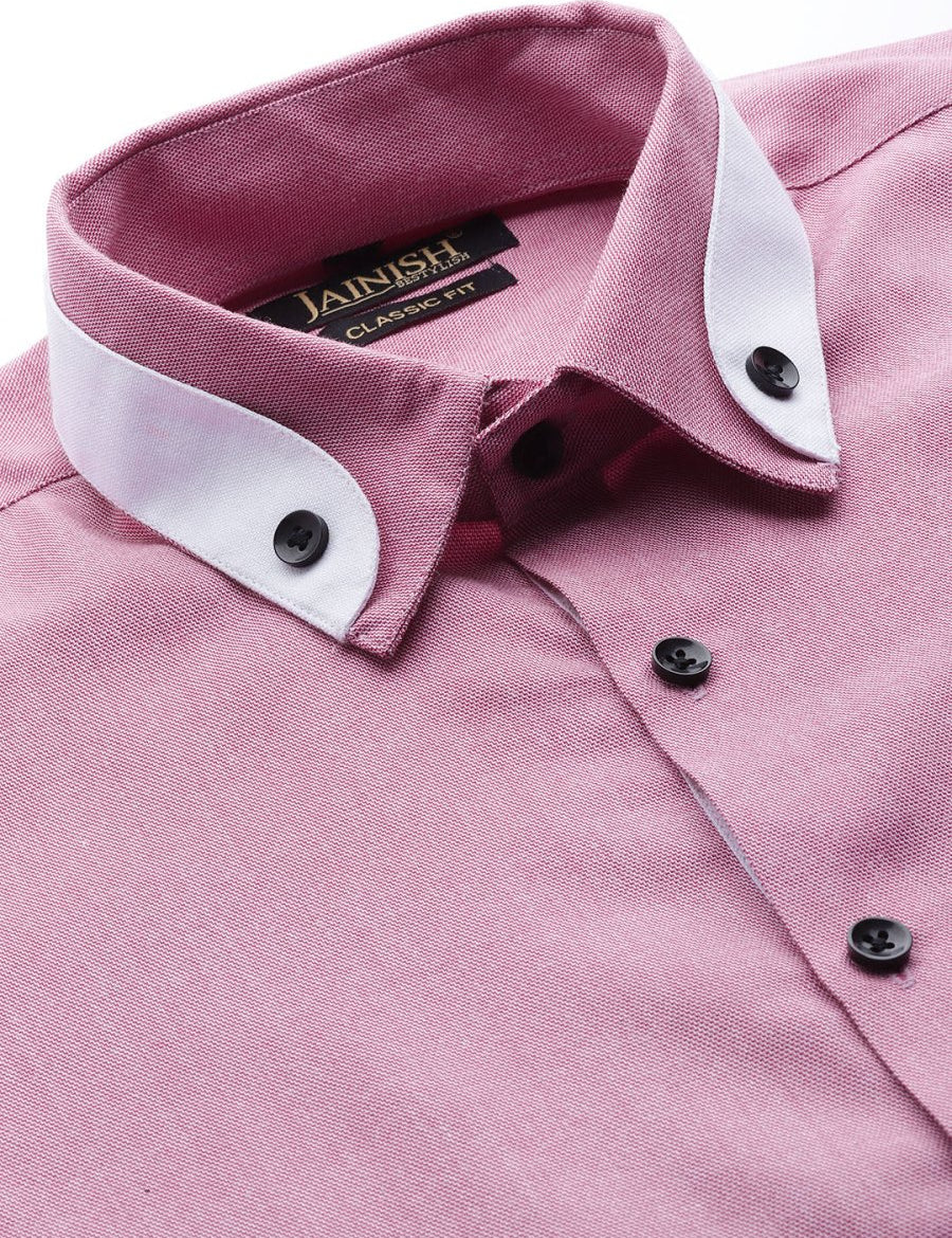 Indian Needle Men's Cotton Solid Formal Shirts - SF_796Purple_S