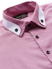 Indian Needle Men's Cotton Solid Formal Shirts - SF_796Purple_S