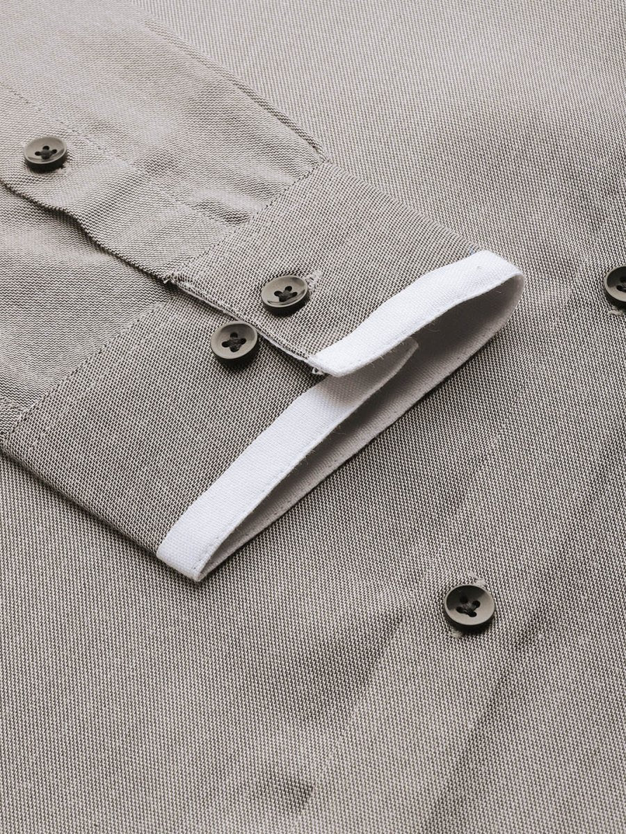 Indian Needle Men's Cotton Solid Formal Shirts - SF_796Charcoal_S